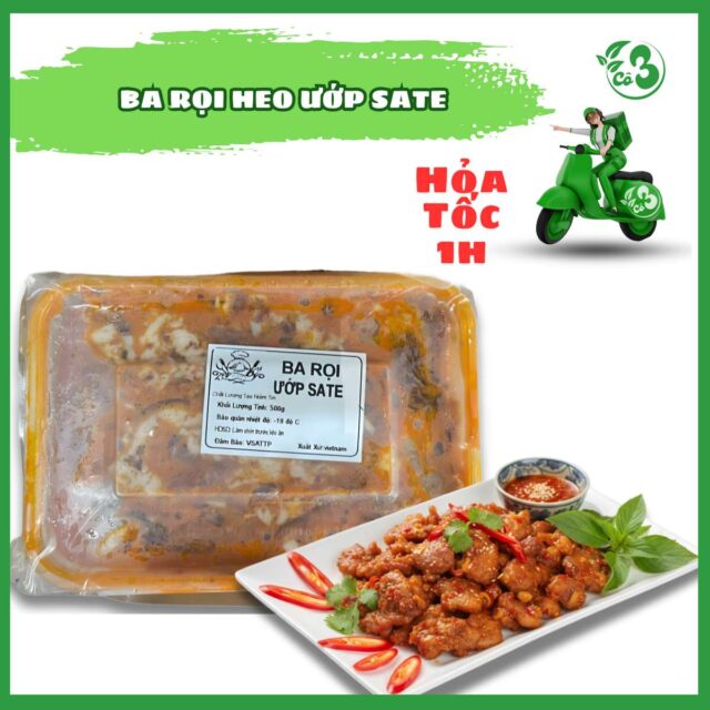 Ba Rọi Heo Ướp Sa Tế 500G - NướngThơm Ngon