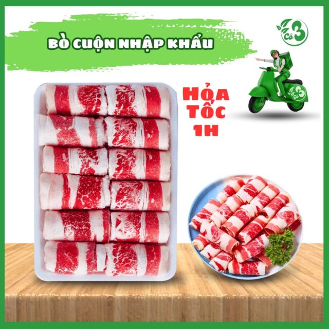 Bò Cuộn Nhập Khẩu 500G – Thịt Bò Ba Rọi Cuộn Tươi Ngon, Chuẩn Vị, Chuẩn Chất Lượng