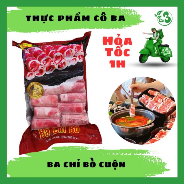 Bò Cuộn Nhập Khẩu 500G – Thịt Bò Ba Rọi Cuộn Tươi Ngon, Chuẩn Vị, Chuẩn Chất Lượng