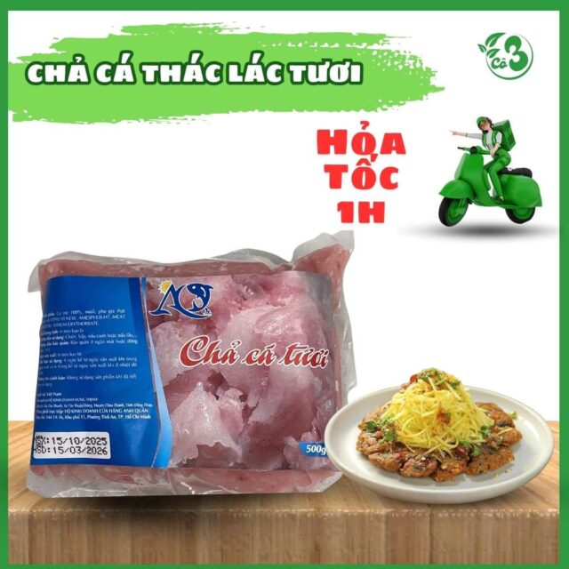 CHẢ CÁ THÁC LÁC TƯƠI NẠO TAY 500G – TINH HOA ẨM THỰC TRUYỀN THỐNG, DAI NGON TỰ NHIÊN