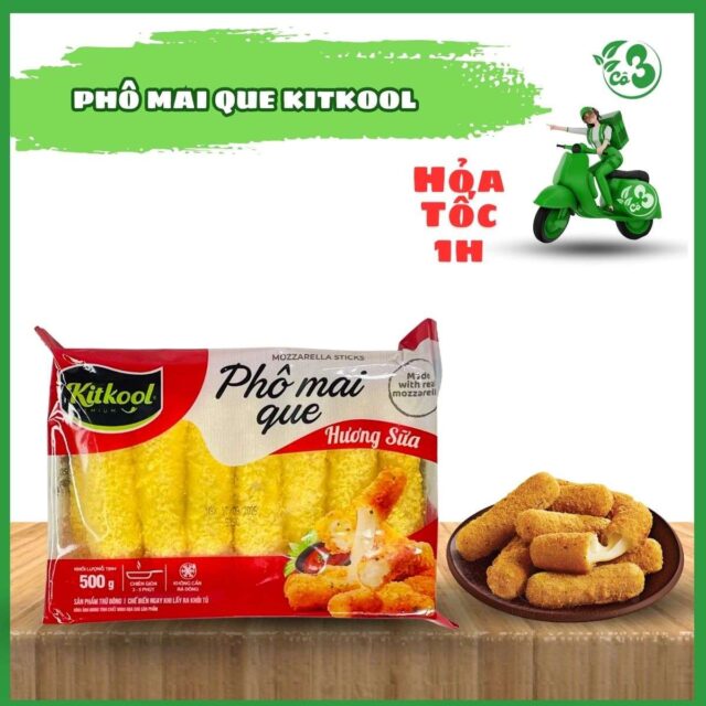 Phô Mai Que Nhân Mozzarella Kitkool – Kéo sợi dai ngon, giòn rụm béo ngậy, món ăn vặt chuẩn vị quốc dân